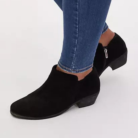 Torrid Shoes - Black Faux Suede Ankle Boot (WW) Torrid